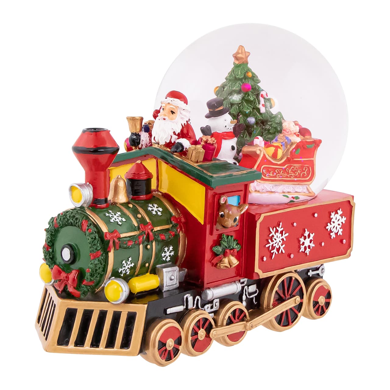 Santa Driving the Train Musical Christmas Snow Globe - 8.25"